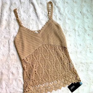 Crochet beige top size S new vintage
